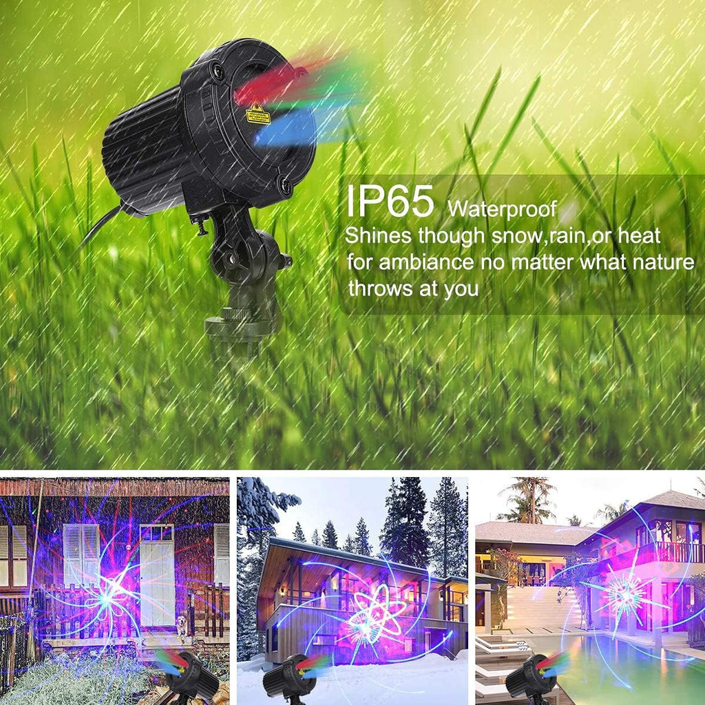 Christmas Projection Lights Outdoor Projector RGB 32 Motion Patterns Waterproof IP65 with Remote & Timer Q347