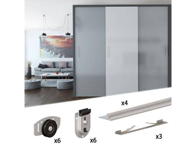Sliding Closet Door Hardware Kit 78-Inch Tracks W45117