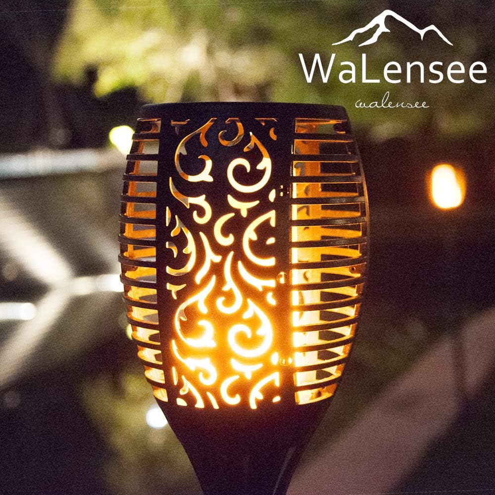 43 6 Pack 96 LED Waterproof Flickering Flames Solar Lights T133225