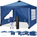 10'x10' Popup Canopy Tent with 4 Removable Sidewalls and Carry Bag X583771