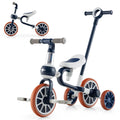 4 in 1 Kids Tricycles with Push Handle & Training Wheels Navy U577139