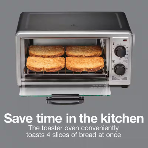 1100-Watt 4-Slice Black Toaster Oven Broiler F443080