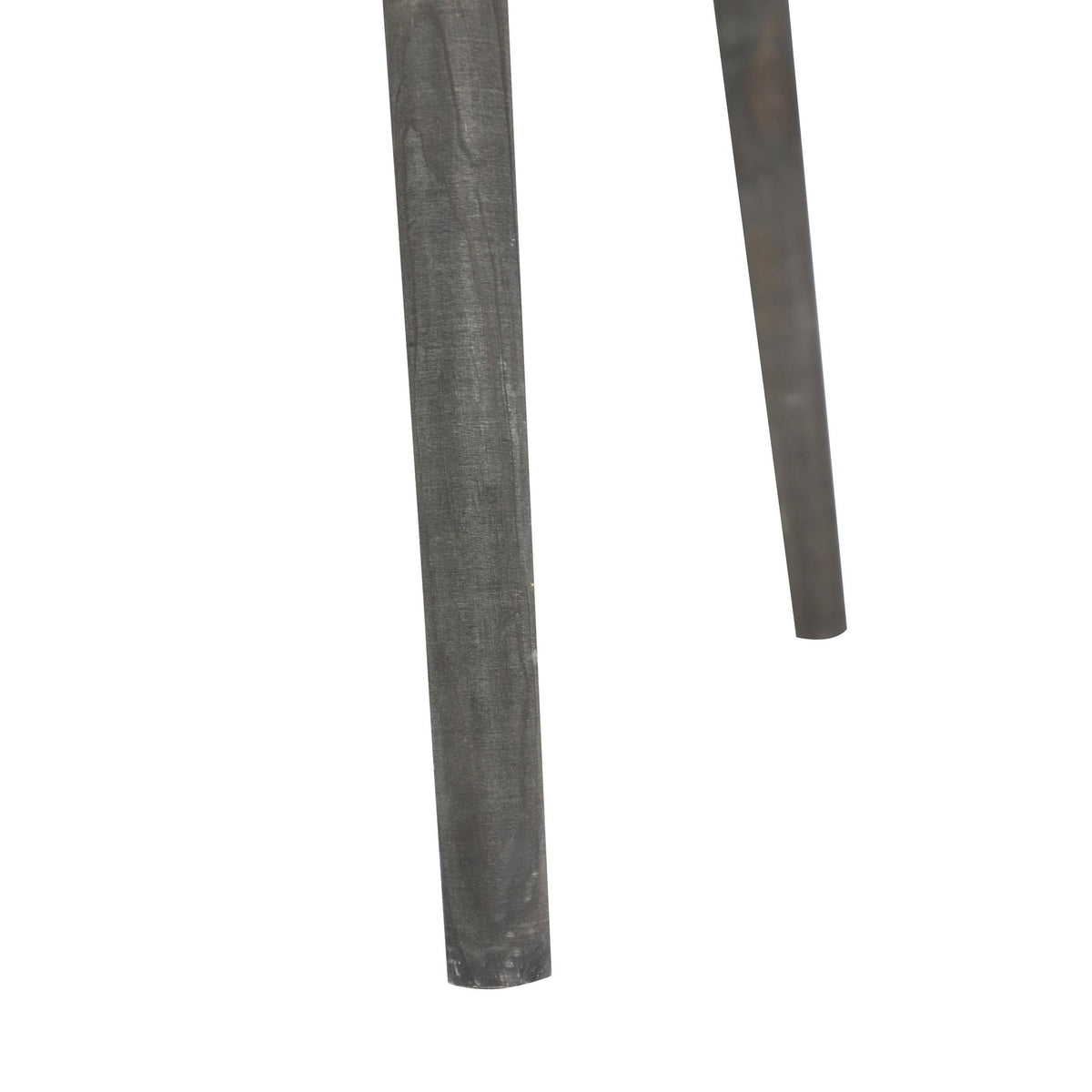 Gray Brown Carved Wood Round Accent Table J676388
