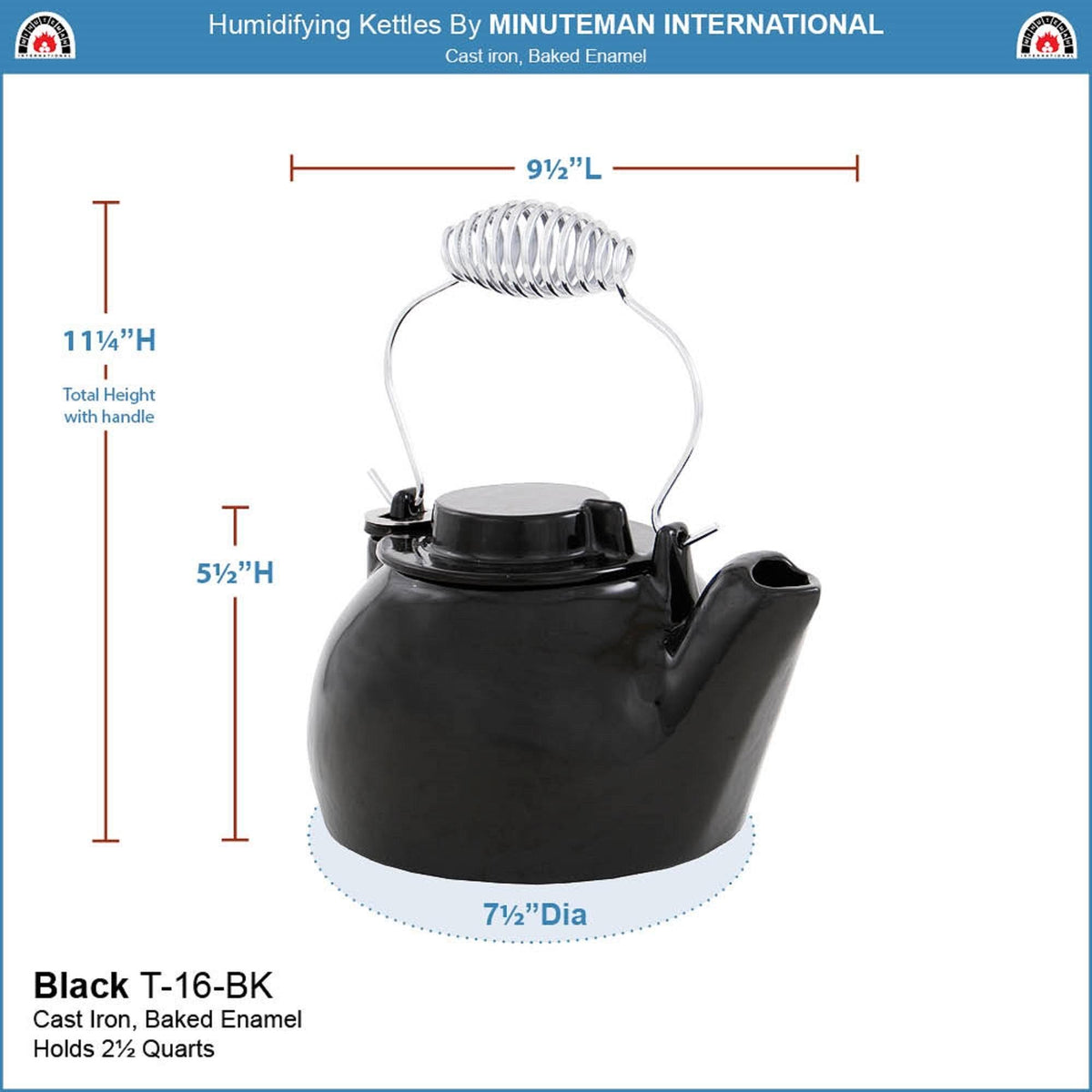2.5 Quart Cast Iron Humidifying Kettle M359