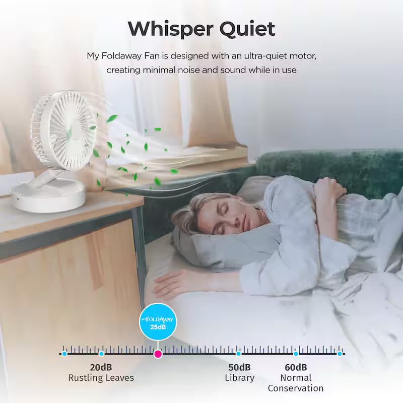 2-in-1 Adjustable Height Foldable Portable Rechargeable Floor and Table Fan M6463