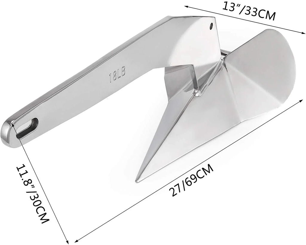 14 lbs Stainless Steel Delta Style Boat Anchor U344920