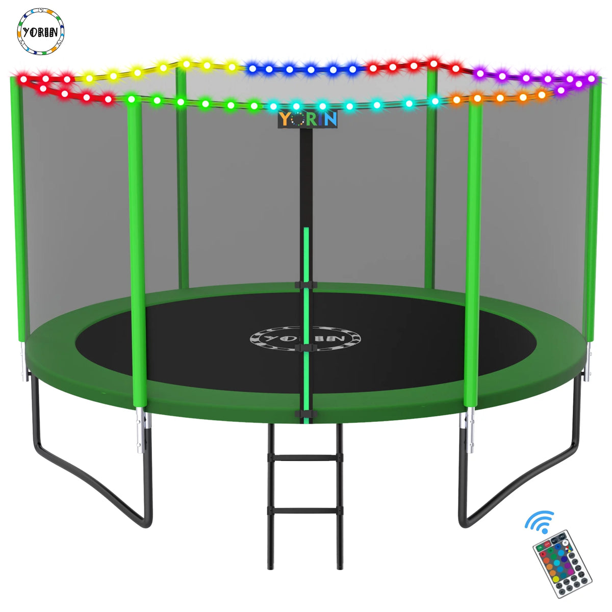 8 FT Round Trampoline with Enclosure Net and Ladder R17999