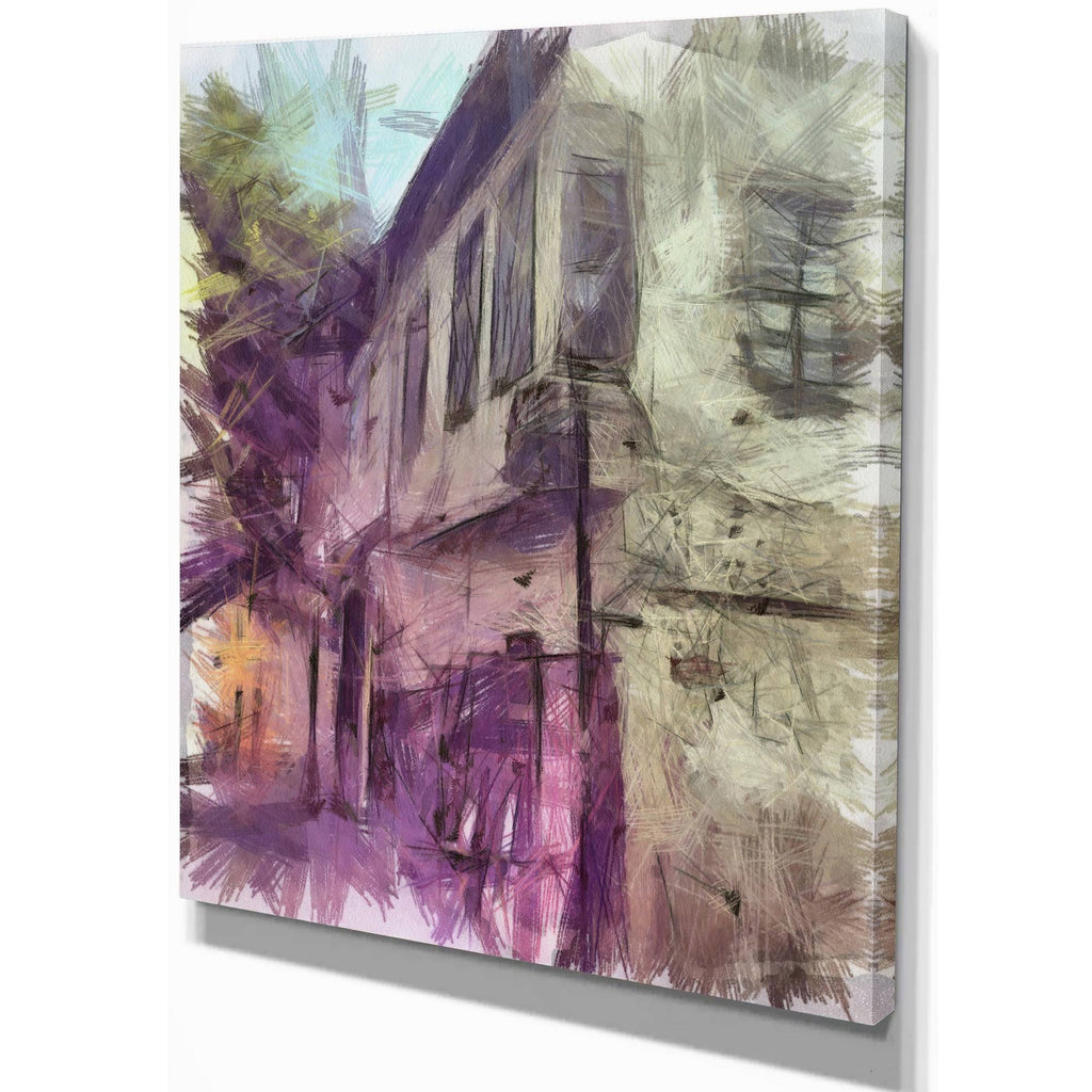 Cityscape Watercolor Print on Canvas 16 in. Wide x 32 in. High R307342