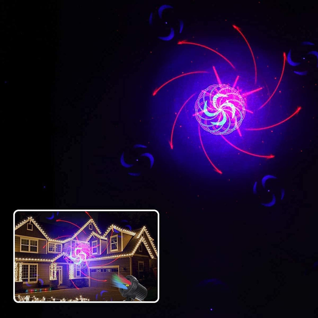Christmas Projection Lights Outdoor Projector RGB 32 Motion Patterns Waterproof IP65 with Remote & Timer Q347