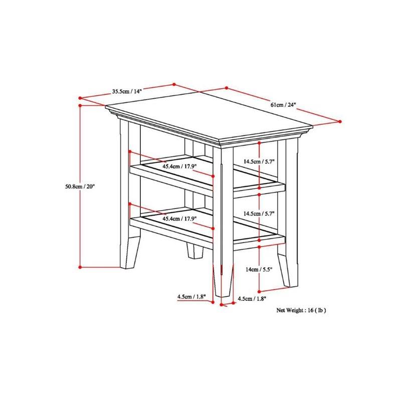 Solid Wood Narrow Side Table P61527