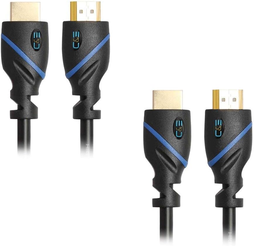 60ft High Speed HDMI Cable Male to Male with Ethernet Black Pack of 2 Q3646