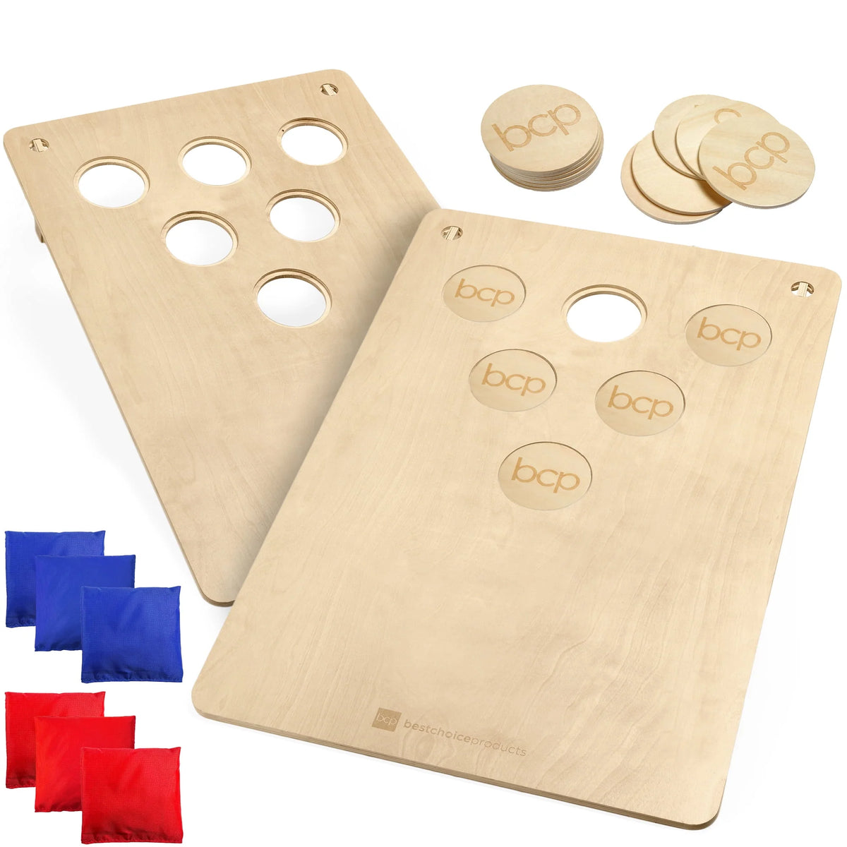 2-In-1 Cornhole & Beer Pong Board Game Set with 2 Carrying Bags K848419