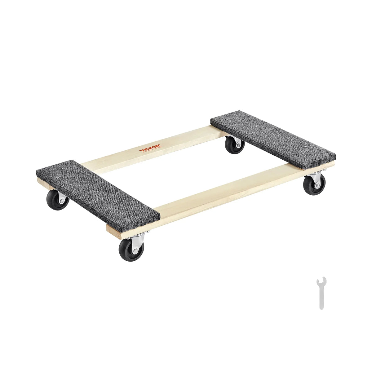 Furniture Dolly 1000 lb Capacity 4 Rolling Wheels Wood Z282143