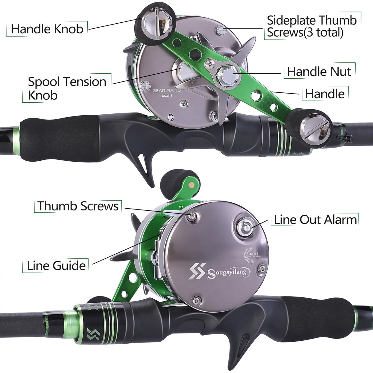 Telescopic Casting Rod and Baitcast Reel Fishing Combo Q460