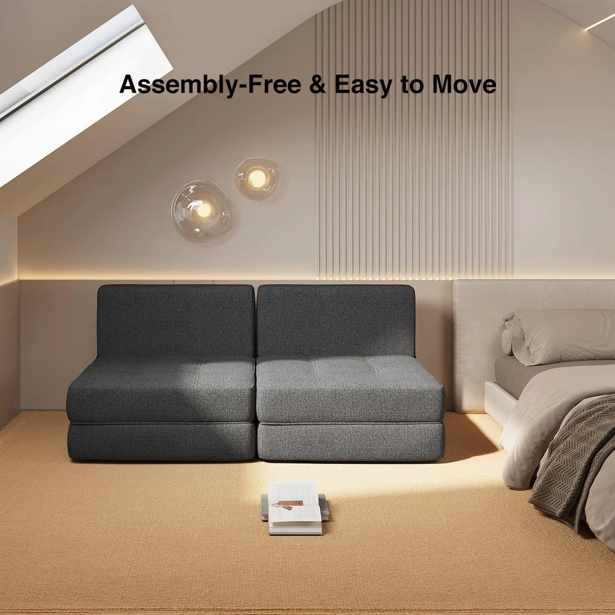 Light Gray Sleeper Sofa Bed O112380