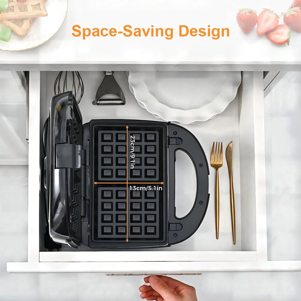 6-in-1 Non-Stick Waffle Maker Panini Press Sandwich Maker U887402