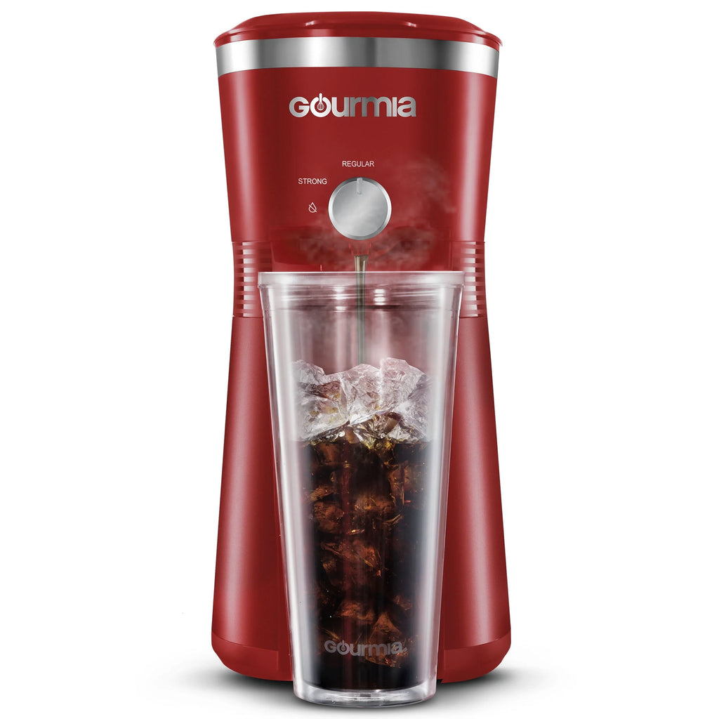 Red Iced Coffee Maker with 25 fl oz Tumbler O388