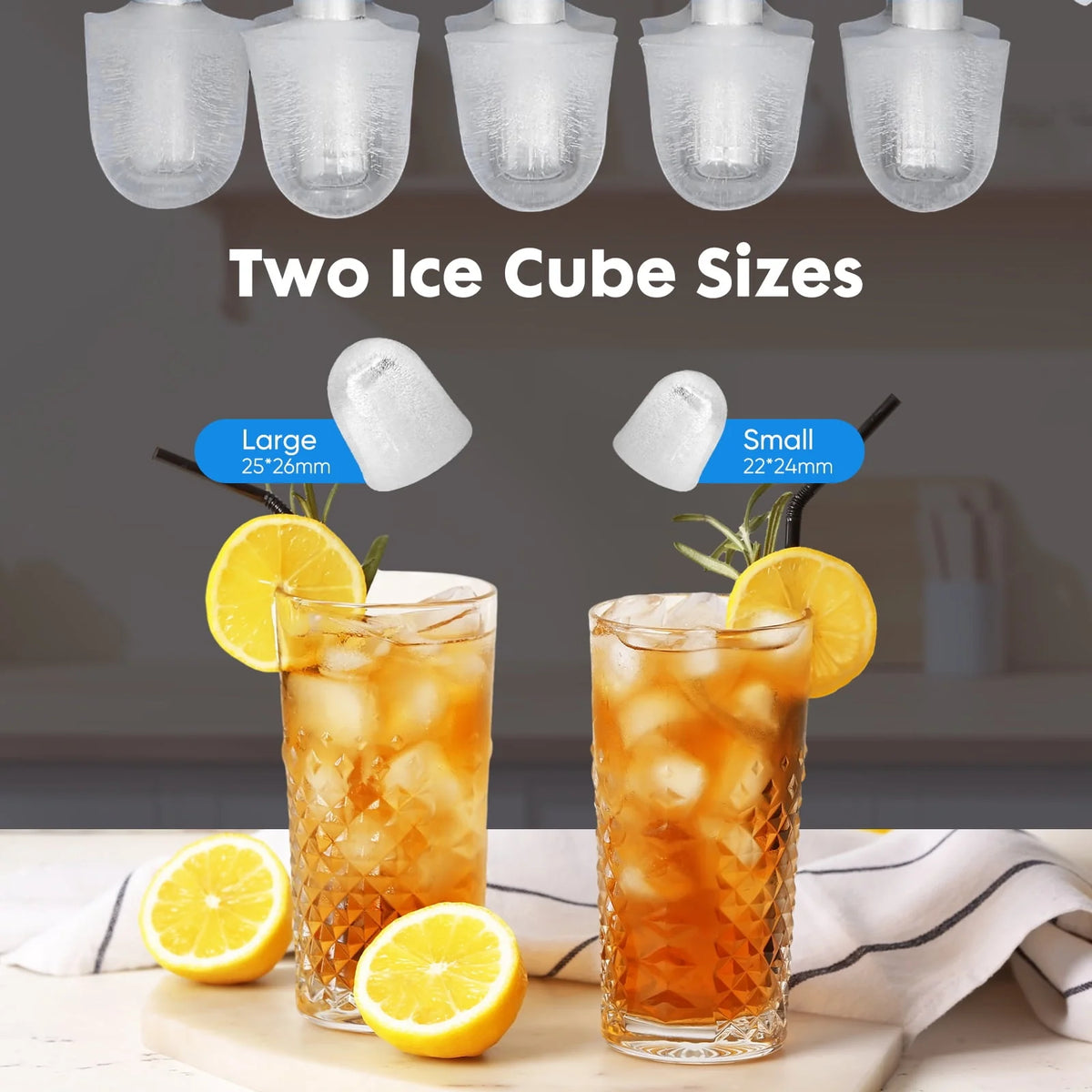 Black Portable Countertop Ice Maker with Handle and Ice Scoop X900815