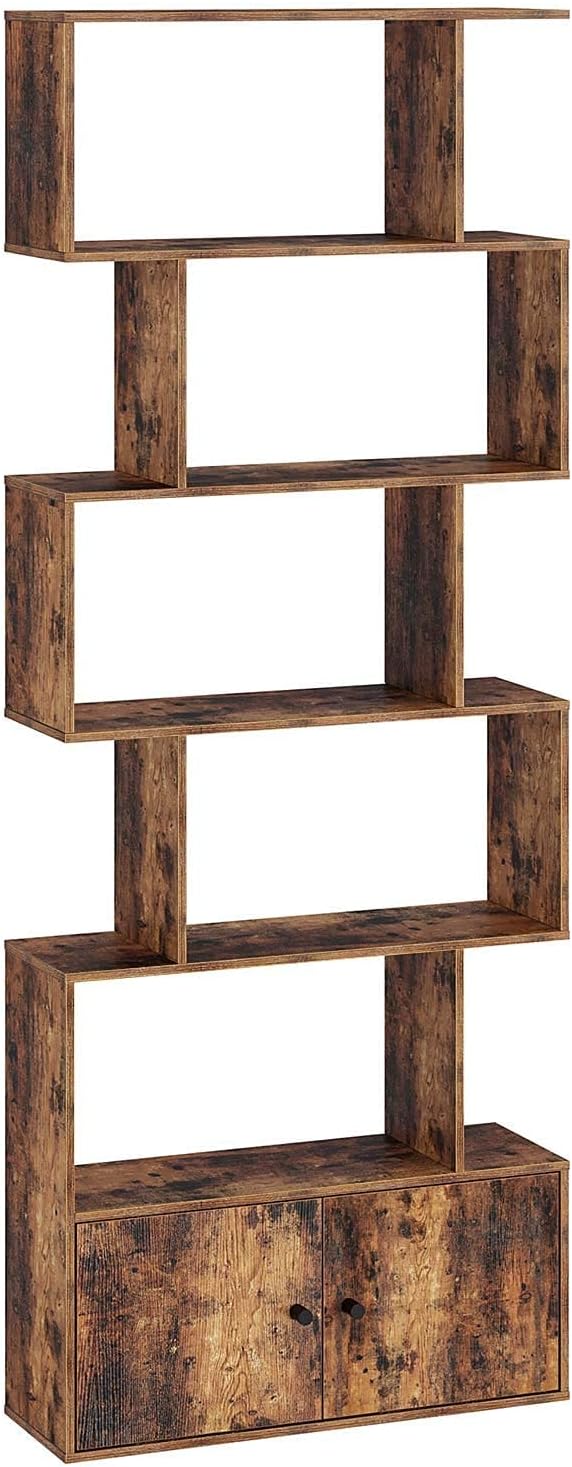 6-Tier Wood Bookshelf with Cabinet X287592
