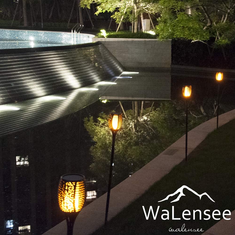 43 6 Pack 96 LED Waterproof Flickering Flames Solar Lights T133225