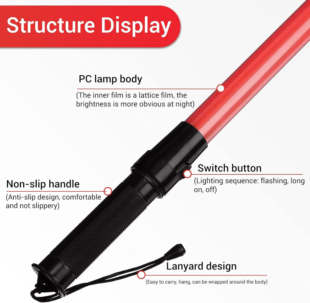 21 Inch LED Traffic Wand with Wrist Strap P910190