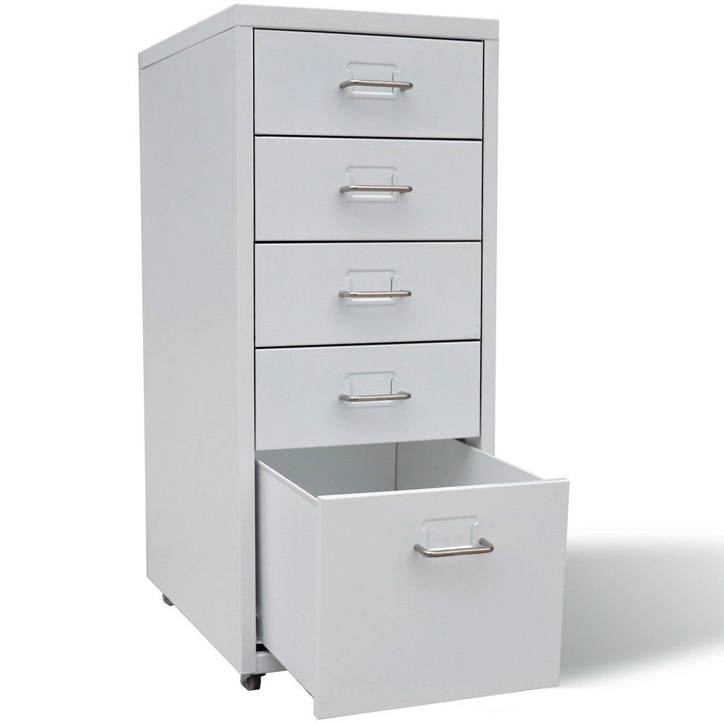 Metal Filing Cabinet with 5 Drawers Gray K77476