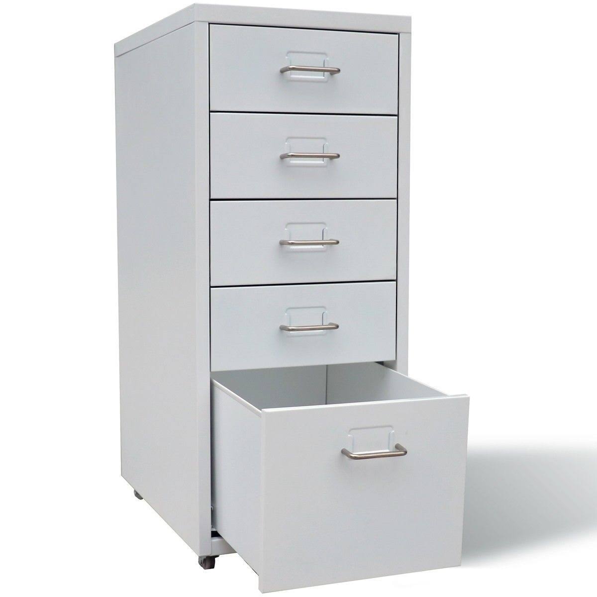 Metal Filing Cabinet with 5 Drawers Gray K77476