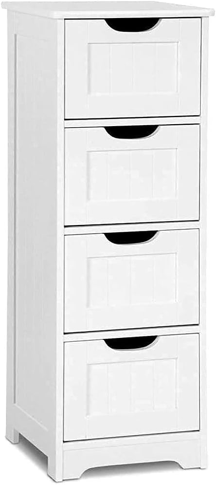 White 4 Drawer Wooden Storage Cabinet A312188