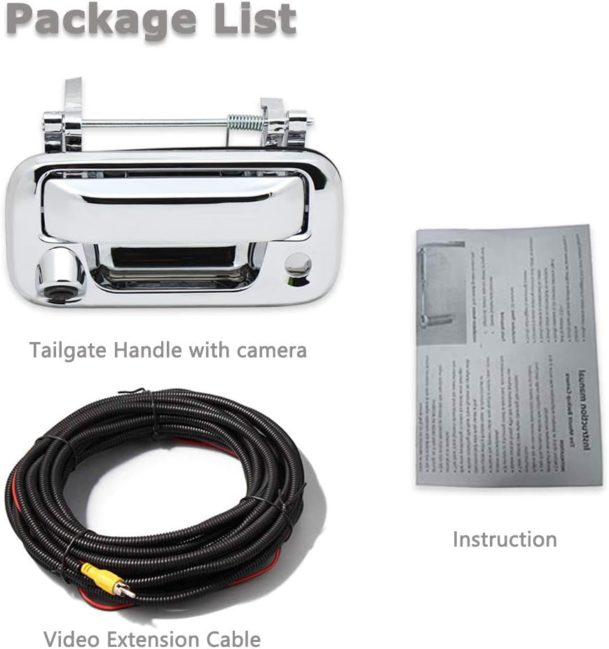 Tailgate Handle Backup Rear View Reverse Camera for Ford F150 Super Duty Explorer Sport Trac Lincoln Mark LT Pickup Truck Chrome G24877