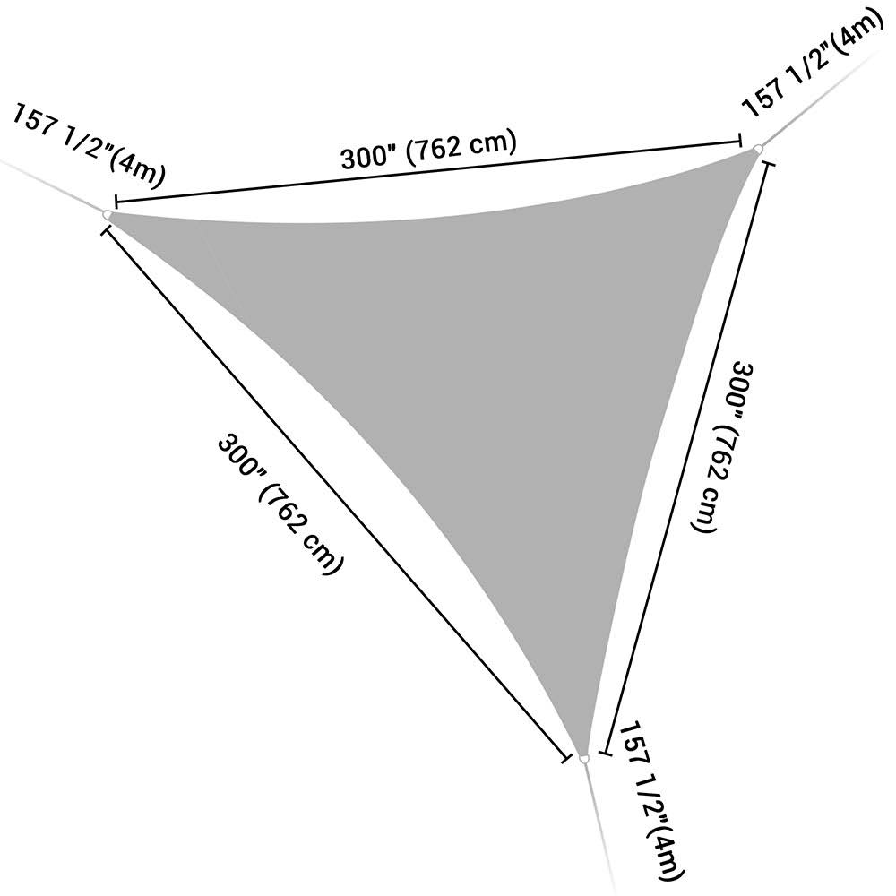 Brown White Triangle Sun Sail Shade Canopy J905893