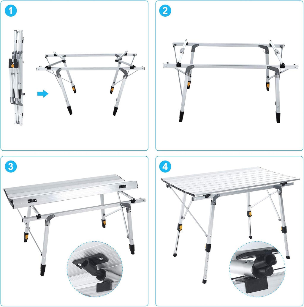 Folding Portable Aluminum Camping Table with Tablecloth V323