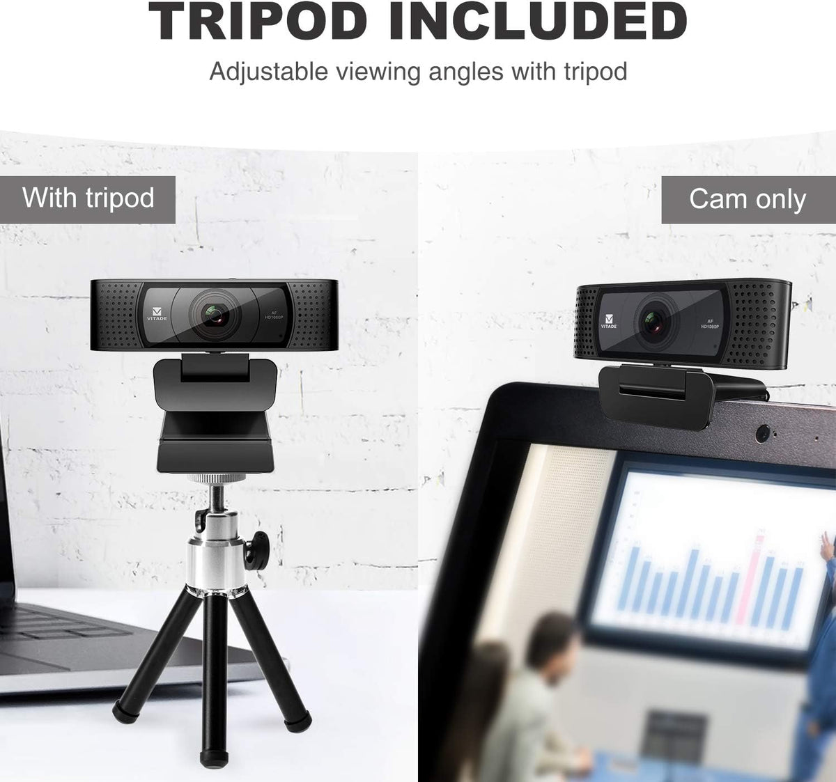 1080P Webcam with Microphone & Cover Slide T421006
