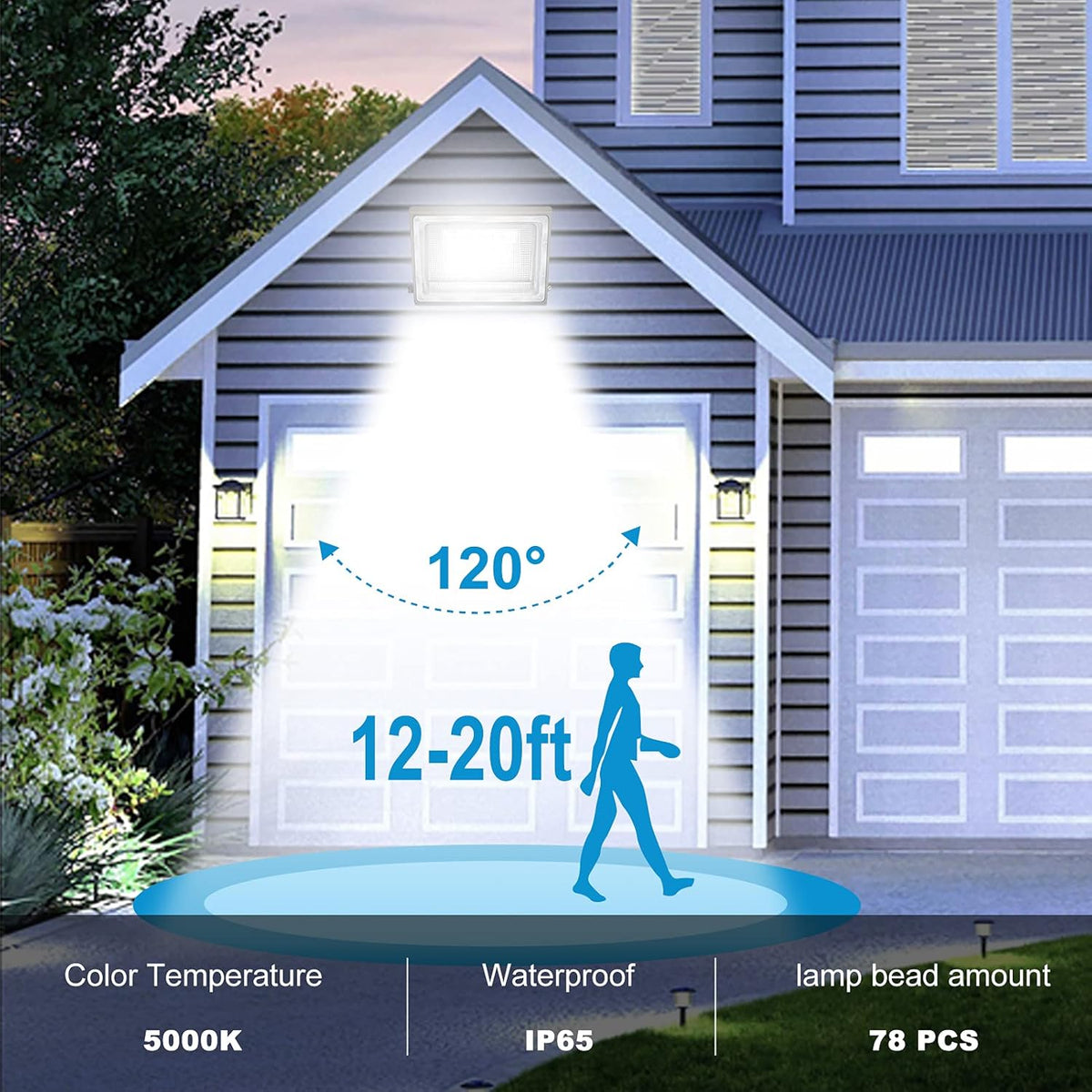 80W LED Wall Pack Light 5000K IP65 Waterproof Y538493