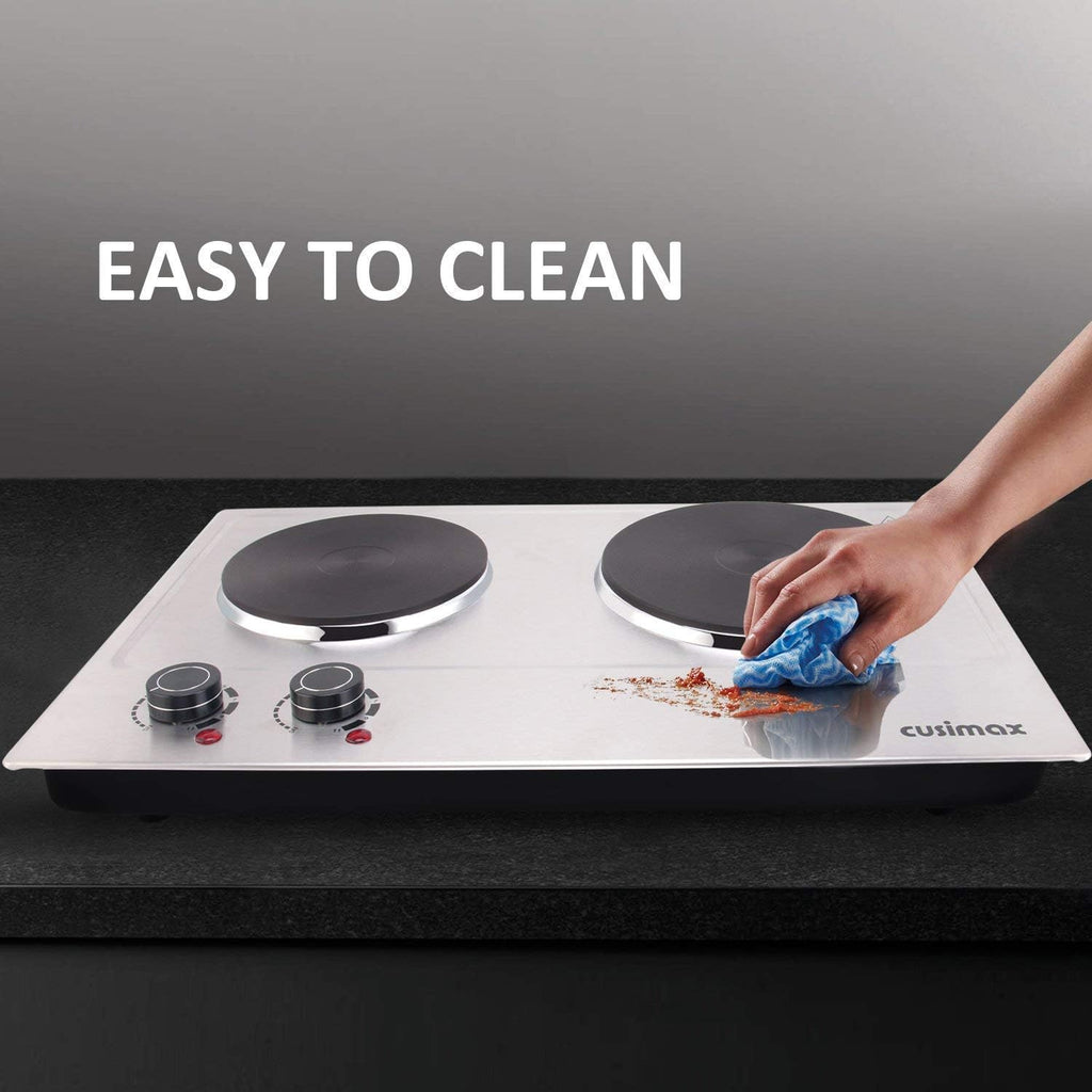 1800W Stainless Steel Silver Double Electric Hot Plate G717415
