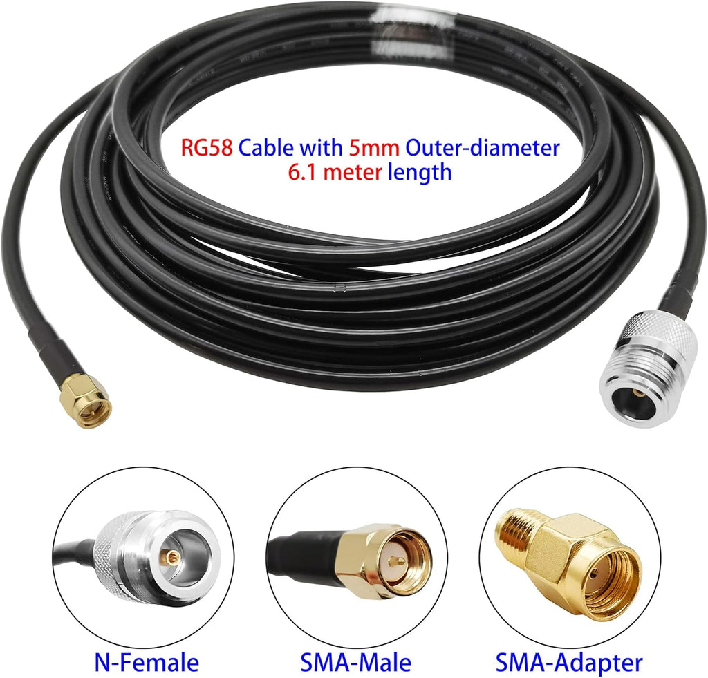 12dBi LoRa Gateway Antenna with 3.3ft N-Female to SMA-Male Extension Cable D676