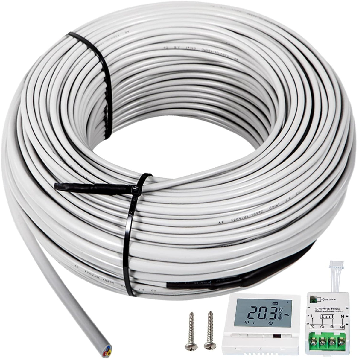 Floor Heating Cable 42.7 Square Feet Waterproof Insulated with Temperature Control Panel V83984