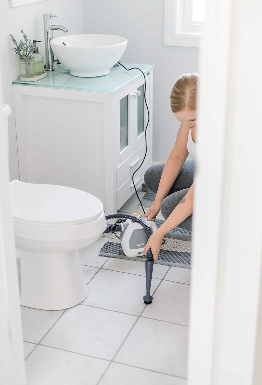 Handheld Steam Cleaner and Multipurpose Steamer White D738