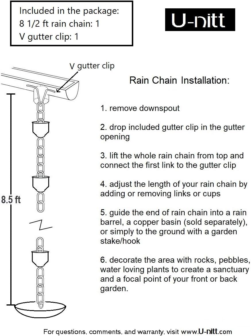 Antiqued Pure Copper Metal Rain Chain E119332
