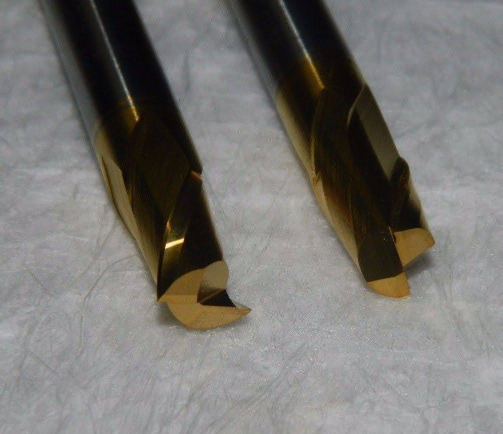 Solid Carbide Square End 3/8 Diam 1/2 2 Flute 2 Pack Z760363