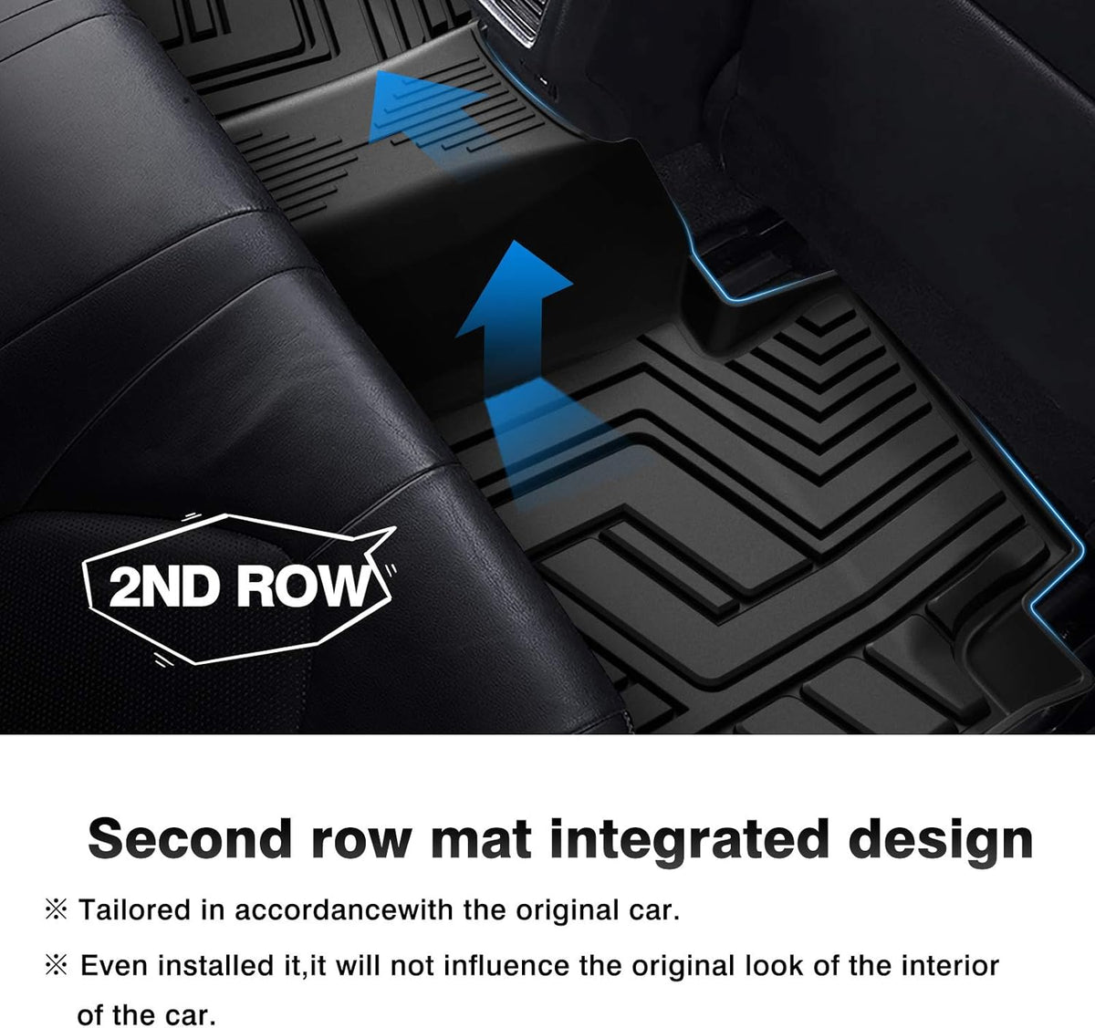 Black TPE Car Floor Mats 2 Row B7290