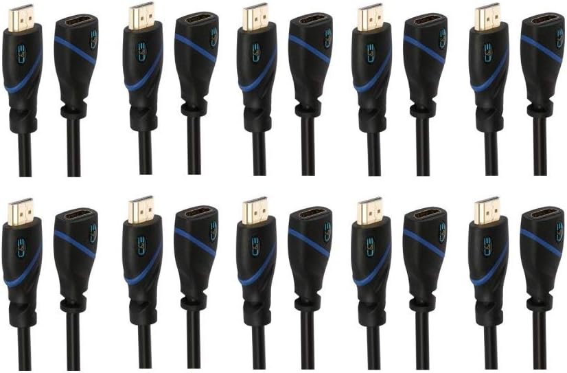 60ft High Speed HDMI Cable Male to Male with Ethernet Black Pack of 2 Q3646