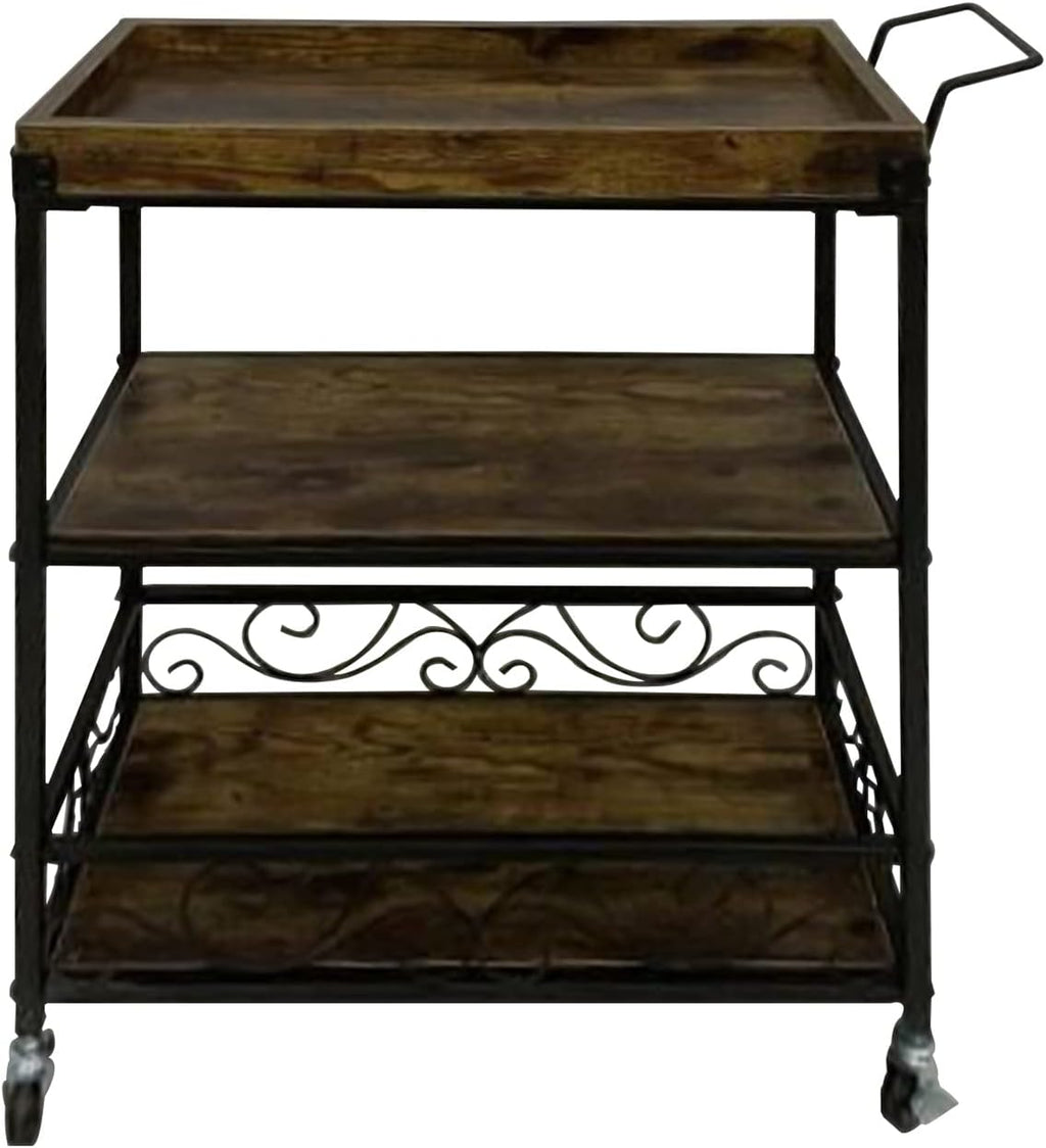 Wood Metal Serving Cart Y22227