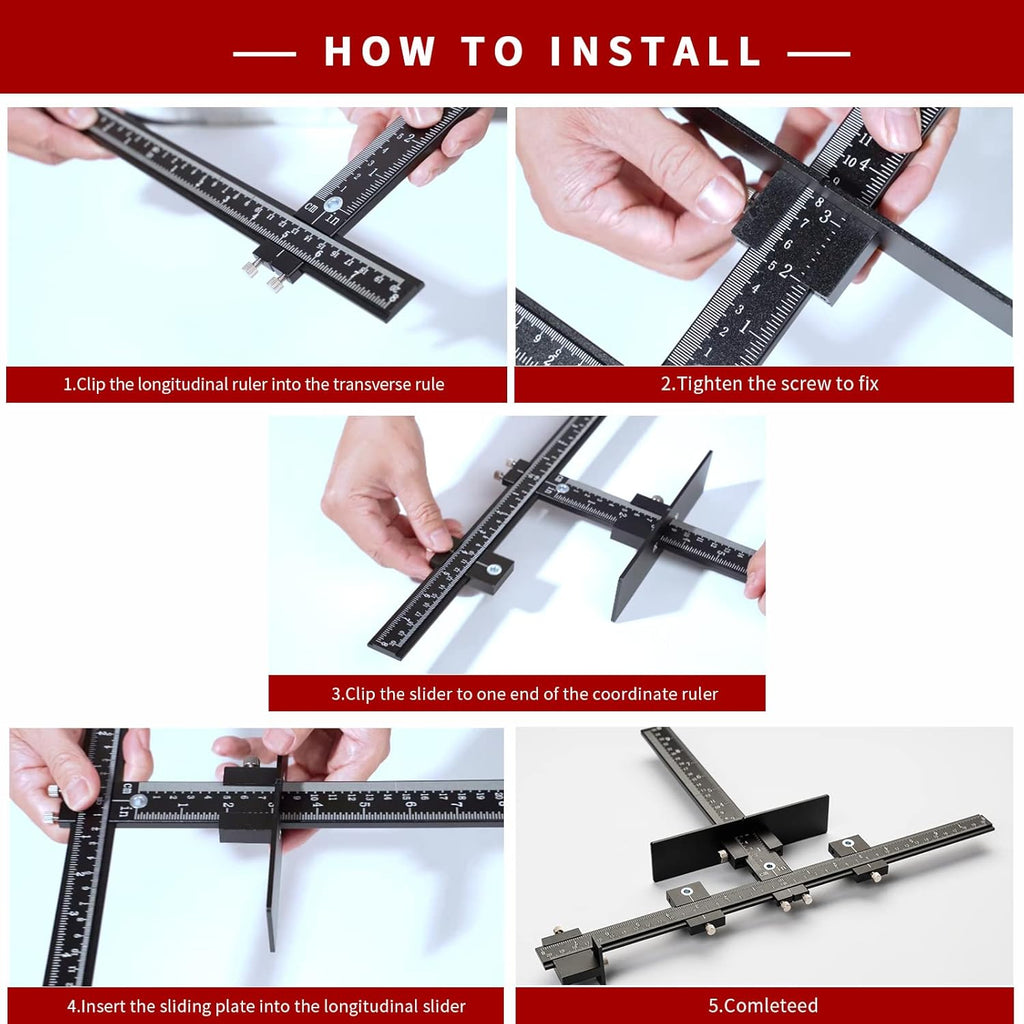 Cabinet Hardware Jig Tool Set Aluminum Alloy T4490