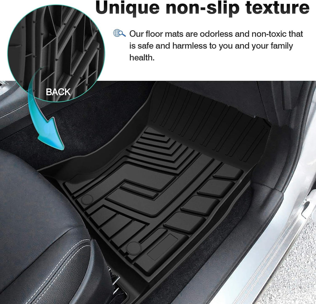 Black TPE Car Floor Mats 2 Row B7290