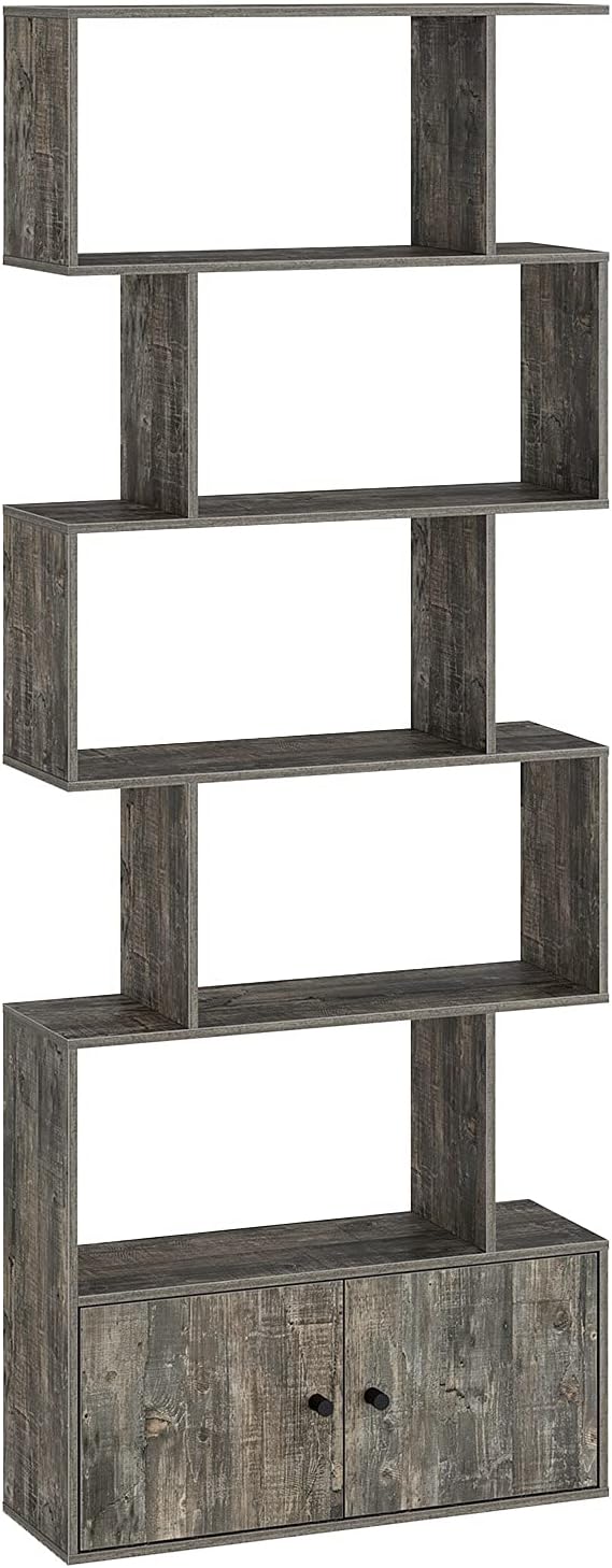 6-Tier Wood Bookshelf with Cabinet X287592