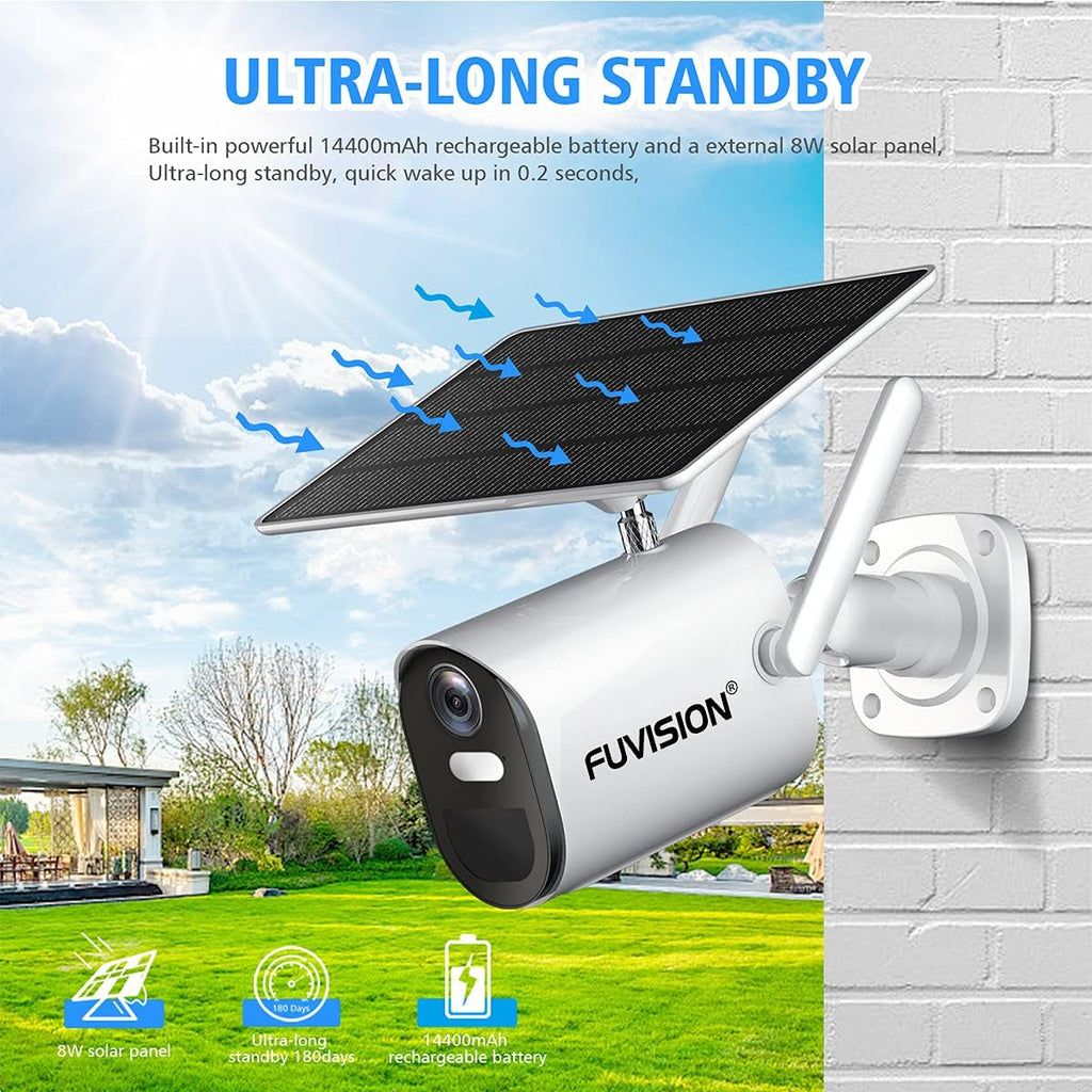 Solar Battery Powered 1080p Wireless Outdoor Camera O377344