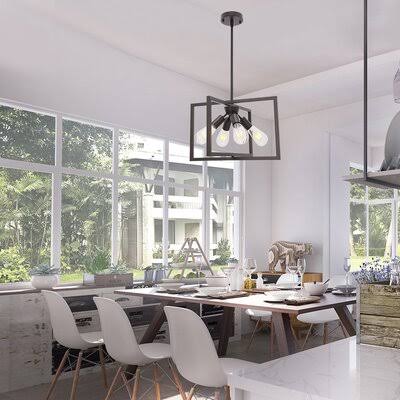 4 Light Lantern Rectangle Pendant Oil-Rubbed Bronze K660