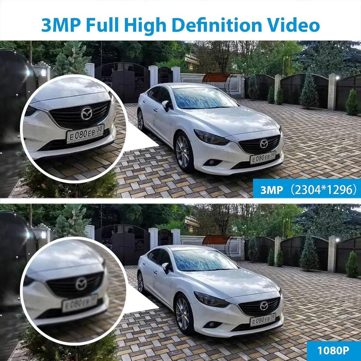 3MP Pan Tilt 2K WiFi Security Camera with Spotlight Night Vision P99415