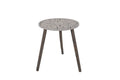 Gray Brown Carved Wood Round Accent Table J676388