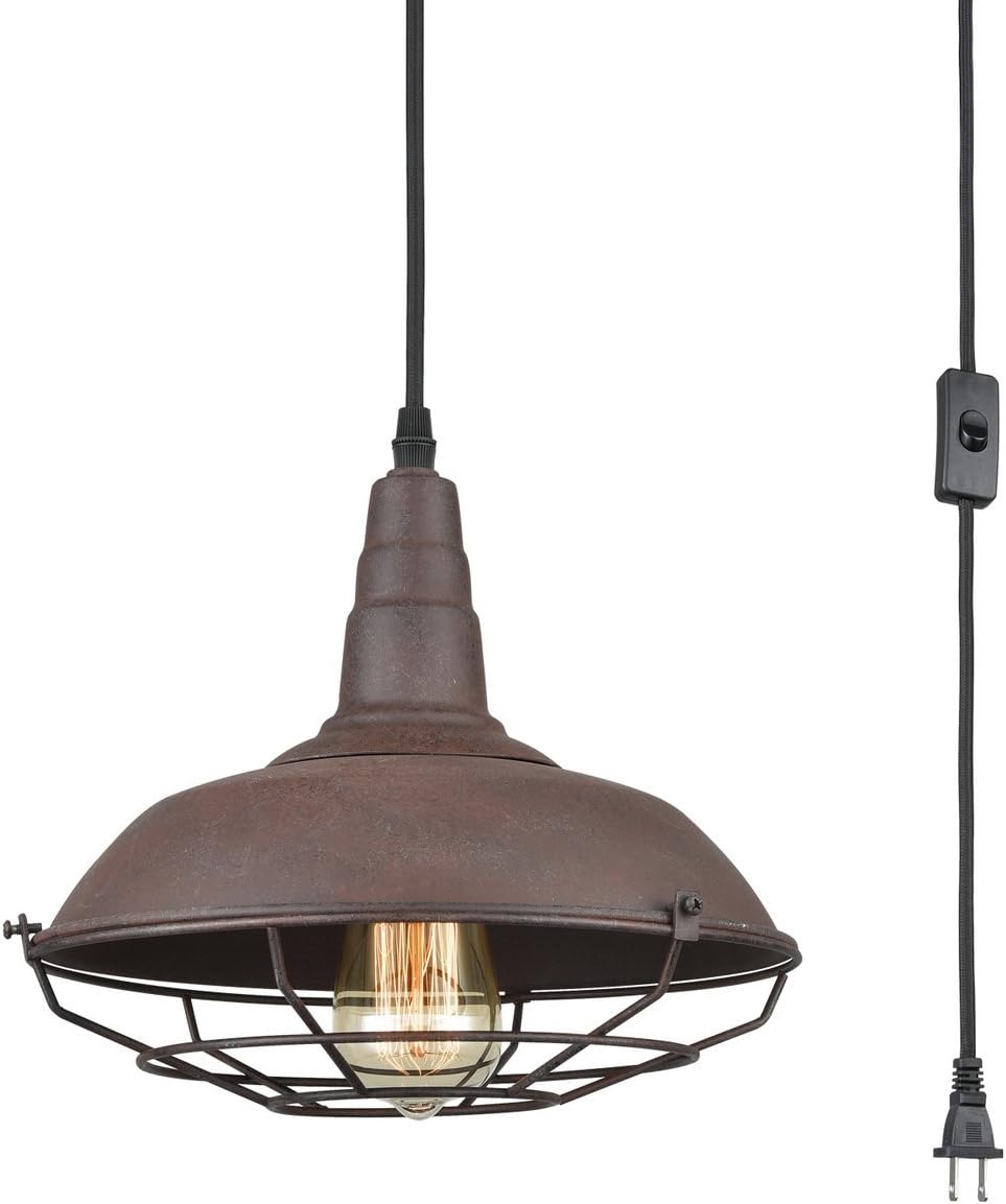 Metal Wire Caged Pendant Light Fixture J2793